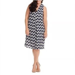 B Collection by Bobeau Navy and White Swing Dress